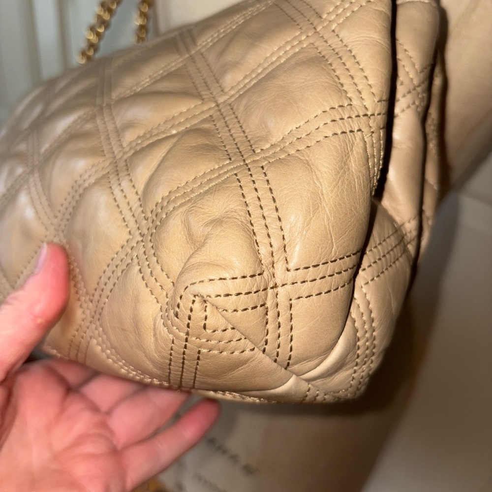 Tory Burch Fleming soft sand beige quilted leather bag handbag - Picture 3 of 7
